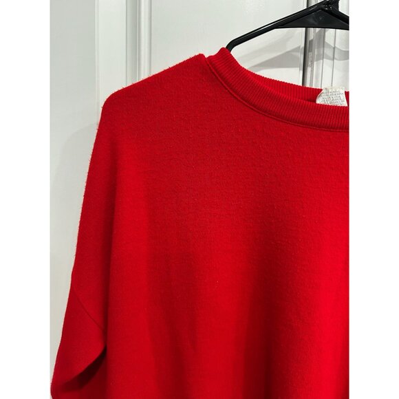 Bobbie Brooks Red Acrylic Crewneck Sweater Womens Sz Medium - Picture 4 of 9
